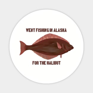 Halibut Fishing Pun Magnet